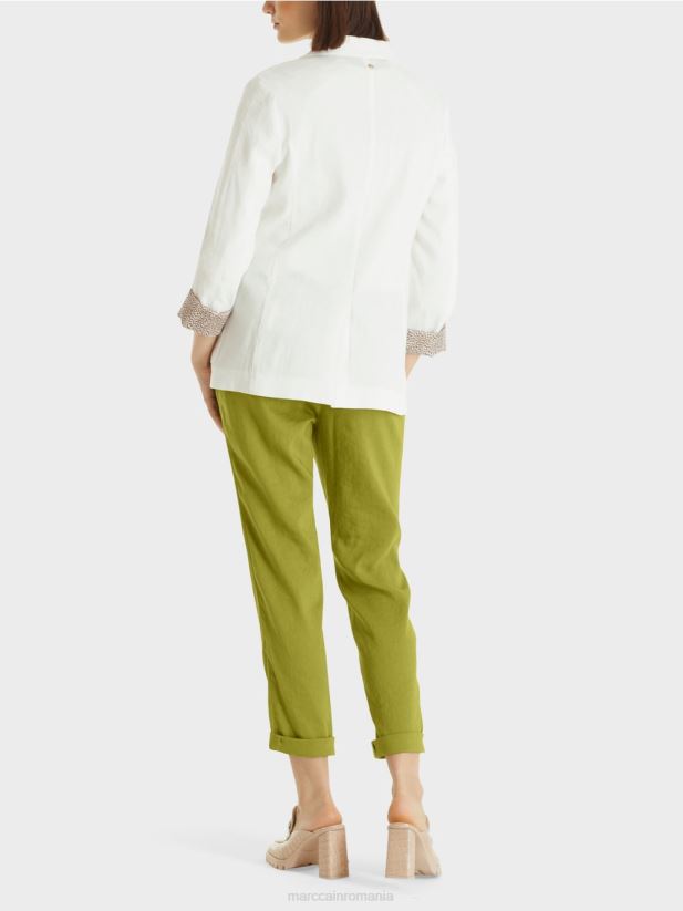 geacă dublu de in Marc Cain aproape alb îmbrăcăminte 4826HH192