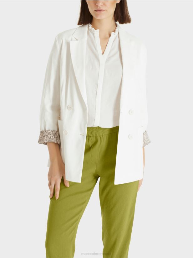 geacă dublu de in Marc Cain aproape alb îmbrăcăminte 4826HH192