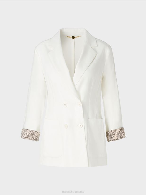 geacă dublu de in Marc Cain aproape alb îmbrăcăminte 4826HH192