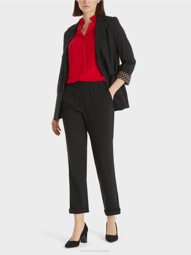 geacă dublu de in Marc Cain negru îmbrăcăminte 4826HH182