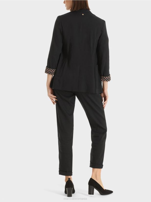 geacă dublu de in Marc Cain negru îmbrăcăminte 4826HH182