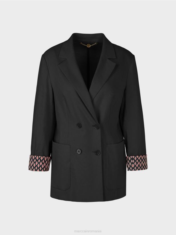 geacă dublu de in Marc Cain negru îmbrăcăminte 4826HH182