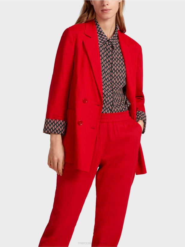 geacă dublu de in Marc Cain rosu intens îmbrăcăminte 4826HH181