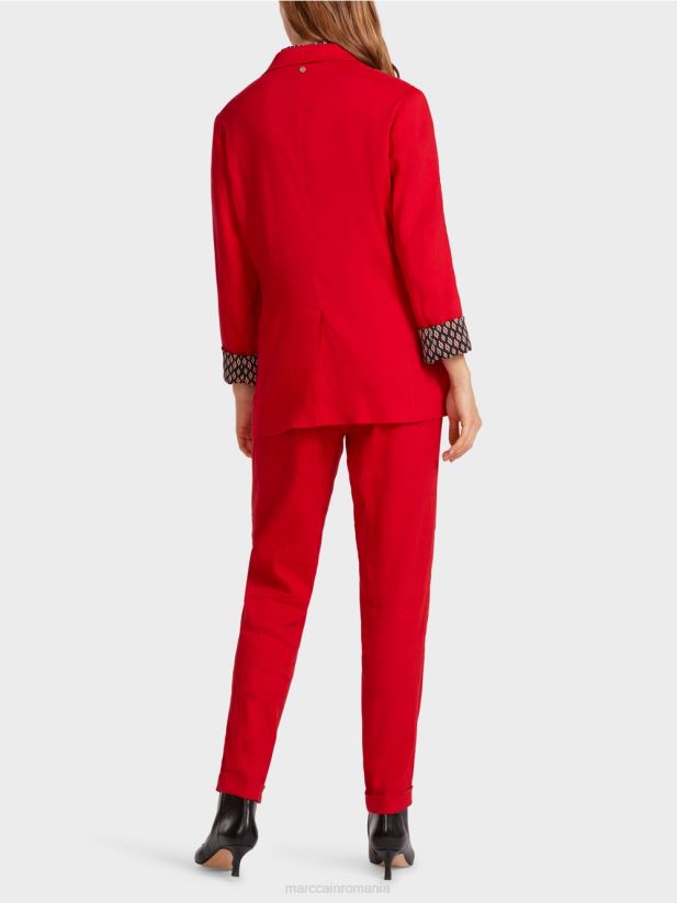 geacă dublu de in Marc Cain rosu intens îmbrăcăminte 4826HH181