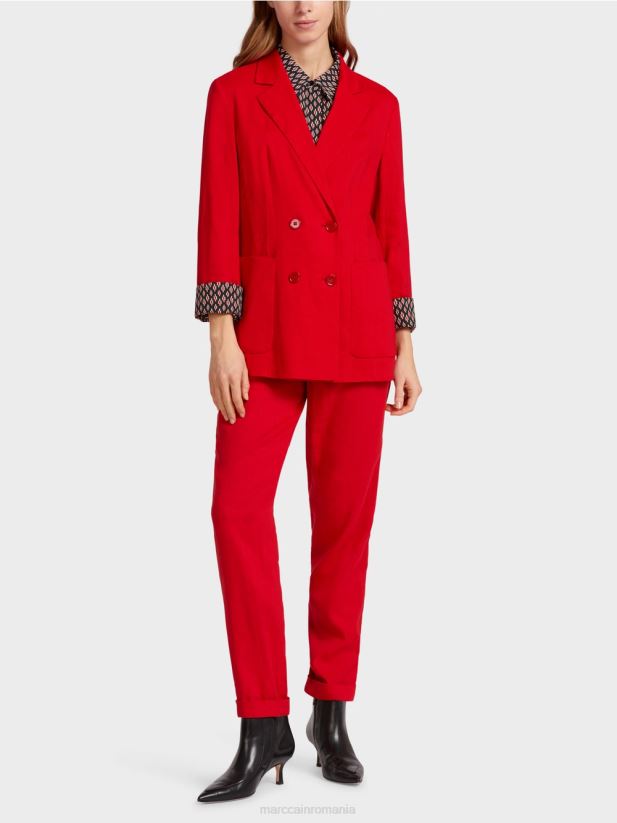 geacă dublu de in Marc Cain rosu intens îmbrăcăminte 4826HH181