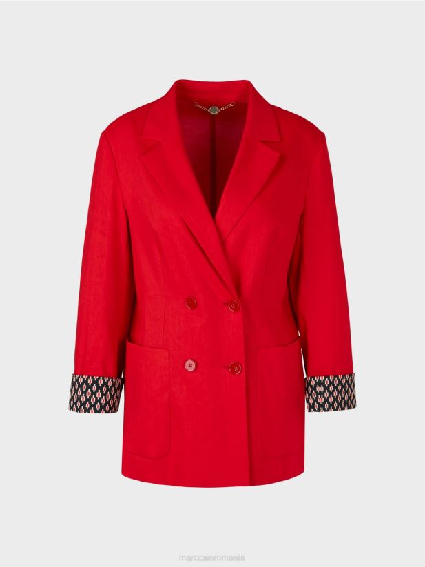 geacă dublu de in Marc Cain rosu intens îmbrăcăminte 4826HH181