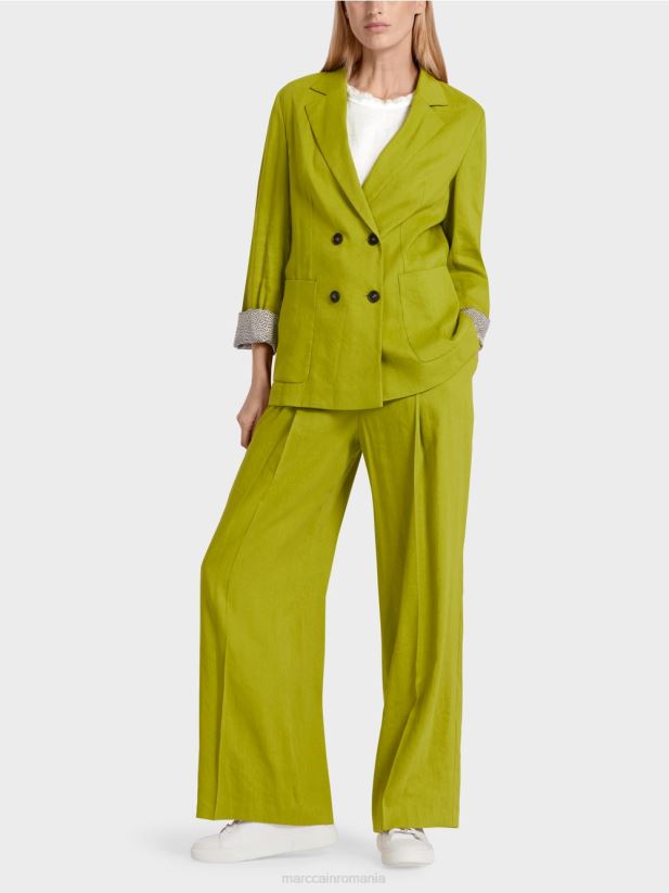 geacă dublu de in Marc Cain verde oliv intens îmbrăcăminte 4826HH190