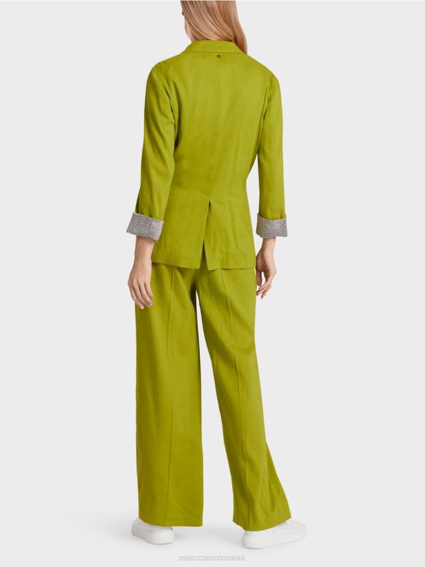 geacă dublu de in Marc Cain verde oliv intens îmbrăcăminte 4826HH190