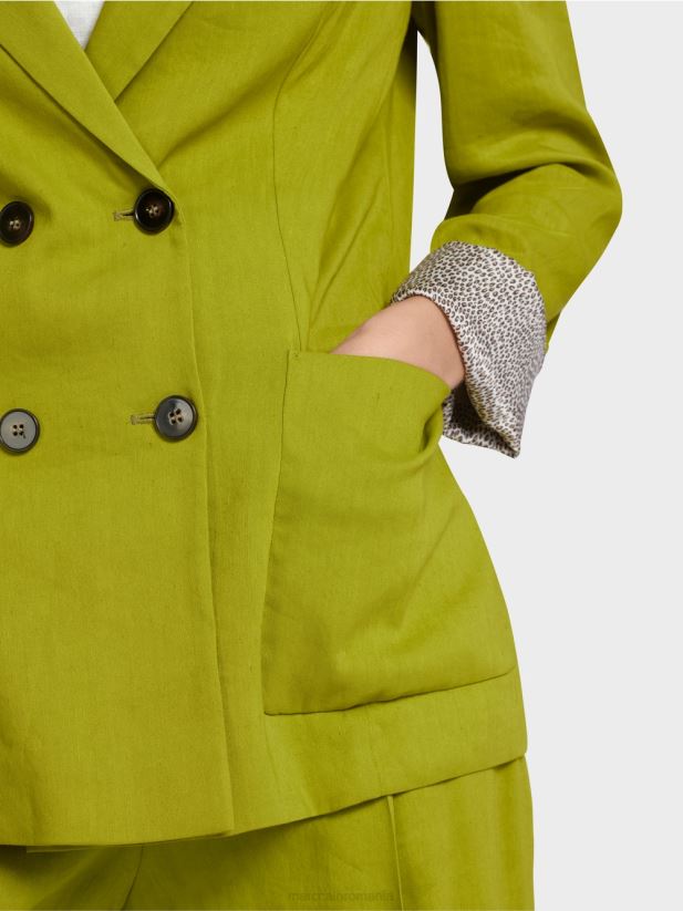 geacă dublu de in Marc Cain verde oliv intens îmbrăcăminte 4826HH190
