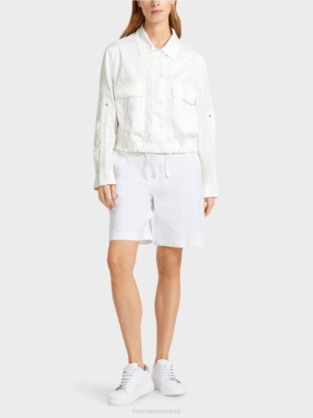geacă lejeră de vară cu buzunare cargo Marc Cain alb îmbrăcăminte 4826HH373