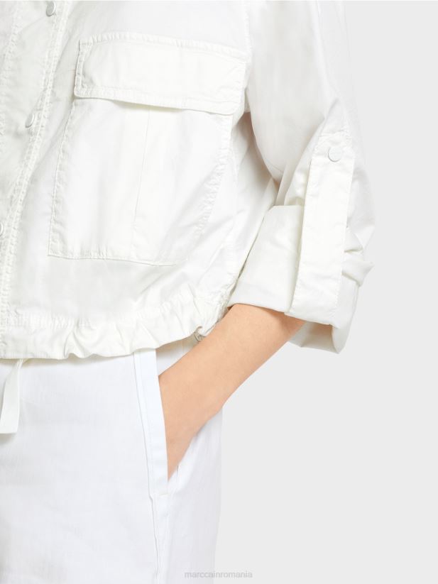geacă lejeră de vară cu buzunare cargo Marc Cain alb îmbrăcăminte 4826HH373