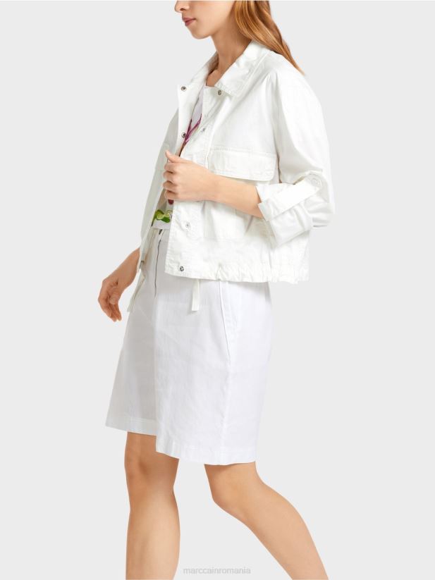 geacă lejeră de vară cu buzunare cargo Marc Cain alb îmbrăcăminte 4826HH373