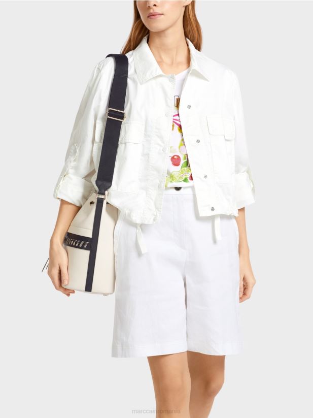geacă lejeră de vară cu buzunare cargo Marc Cain alb îmbrăcăminte 4826HH373