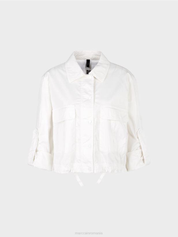 geacă lejeră de vară cu buzunare cargo Marc Cain alb îmbrăcăminte 4826HH373