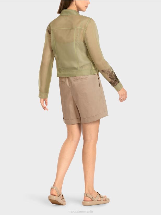 geacă transparentă cu imprimeu floral Marc Cain respirație moale îmbrăcăminte 4826HH396