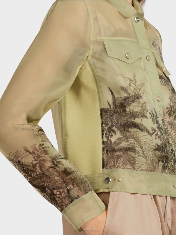 geacă transparentă cu imprimeu floral Marc Cain respirație moale îmbrăcăminte 4826HH396