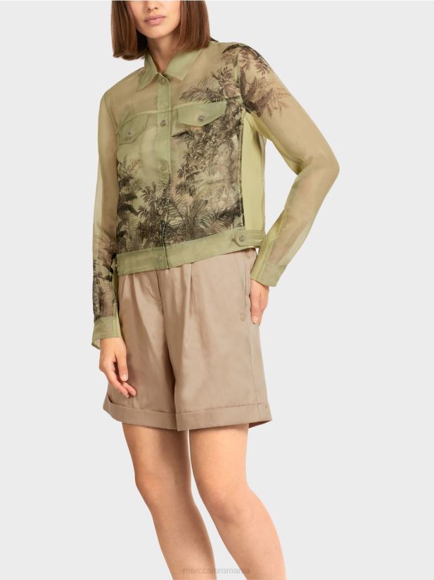 geacă transparentă cu imprimeu floral Marc Cain respirație moale îmbrăcăminte 4826HH396