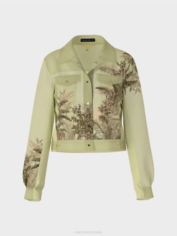 geacă transparentă cu imprimeu floral Marc Cain respirație moale îmbrăcăminte 4826HH396