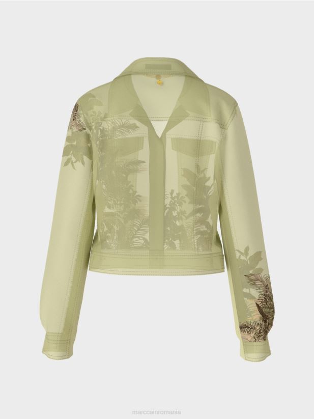 geacă transparentă cu imprimeu floral Marc Cain respirație moale îmbrăcăminte 4826HH396