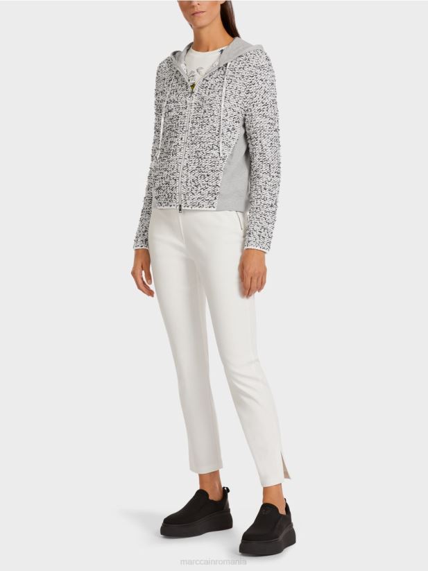 geaca cu gluga "tricotata in germania" Marc Cain gri îmbrăcăminte 4826HH426