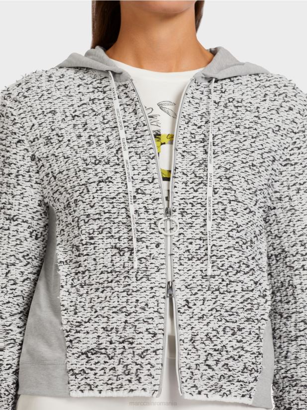 geaca cu gluga \"tricotata in germania\" Marc Cain gri îmbrăcăminte 4826HH426