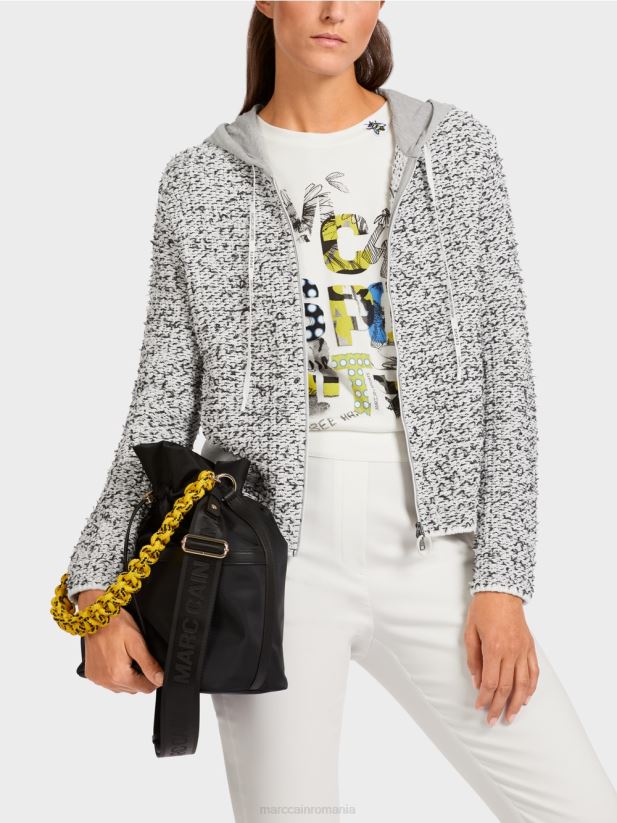 geaca cu gluga \"tricotata in germania\" Marc Cain gri îmbrăcăminte 4826HH426