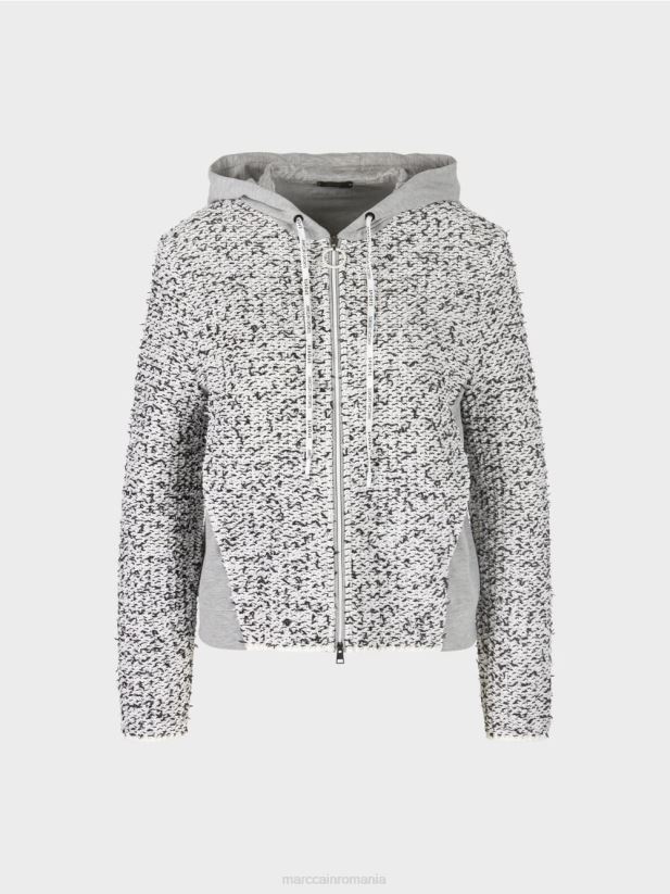 geaca cu gluga \"tricotata in germania\" Marc Cain gri îmbrăcăminte 4826HH426