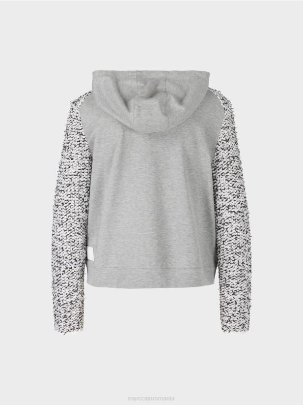 geaca cu gluga \"tricotata in germania\" Marc Cain gri îmbrăcăminte 4826HH426