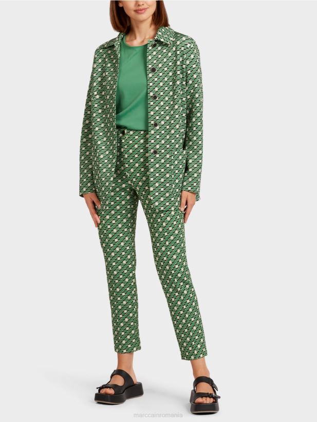 geaca de camasa cu nasturi metalici Marc Cain mușchi verde îmbrăcăminte 4826HH439