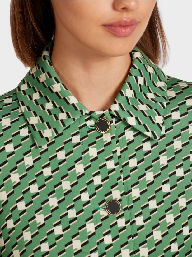 geaca de camasa cu nasturi metalici Marc Cain mușchi verde îmbrăcăminte 4826HH439