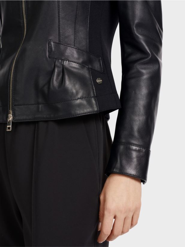 geaca de piele feminina Marc Cain negru îmbrăcăminte 4826HH348