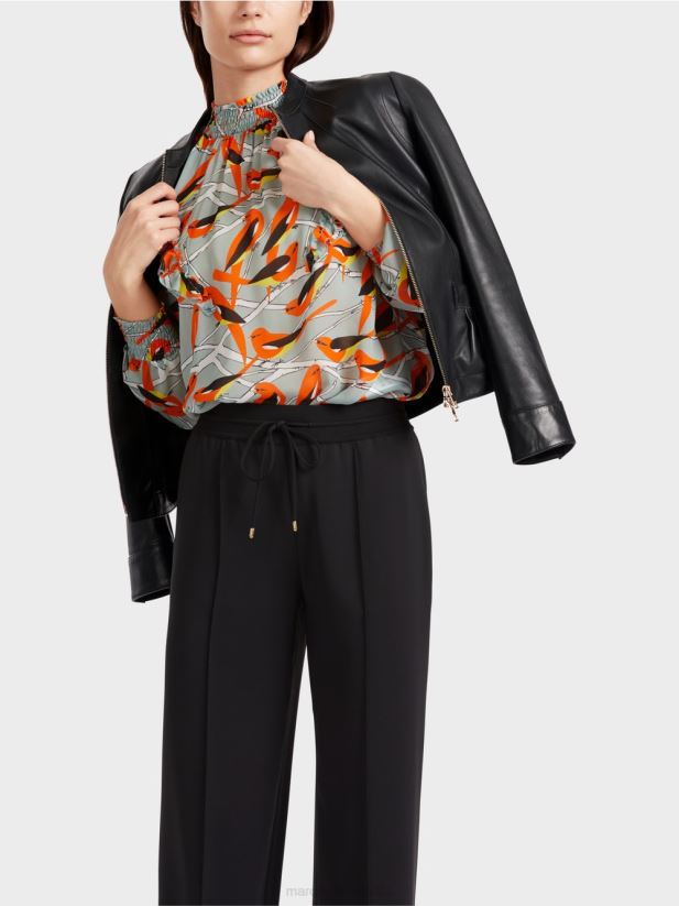 geaca de piele feminina Marc Cain negru îmbrăcăminte 4826HH348