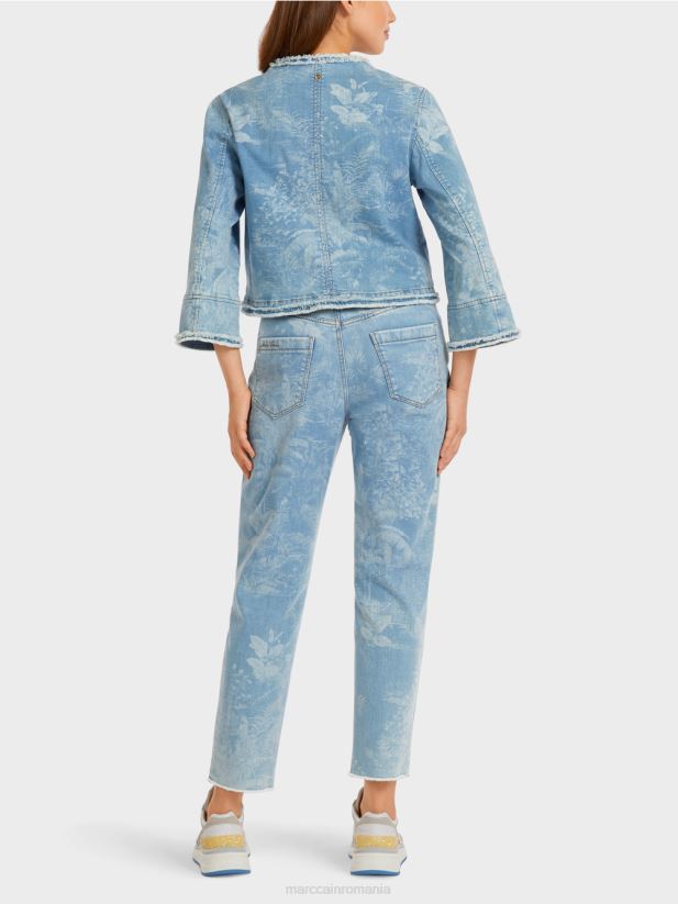 geaca „regândiți împreună”. Marc Cain albastru vintage îmbrăcăminte 4826HH402