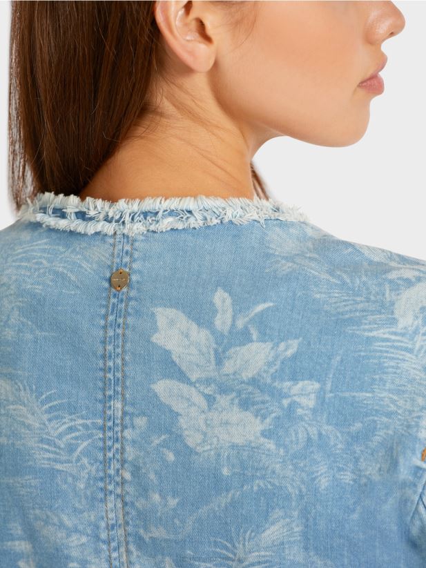 geaca „regândiți împreună”. Marc Cain albastru vintage îmbrăcăminte 4826HH402