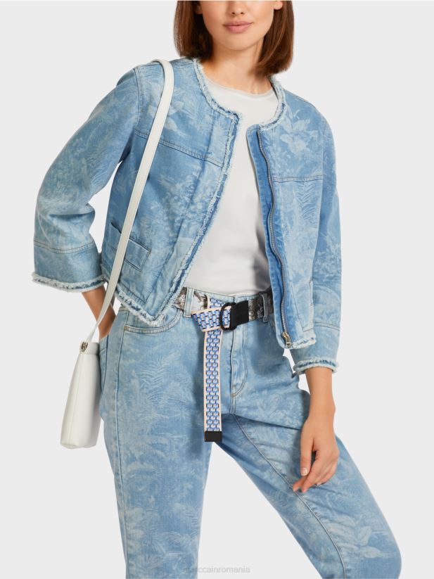 geaca „regândiți împreună”. Marc Cain albastru vintage îmbrăcăminte 4826HH402