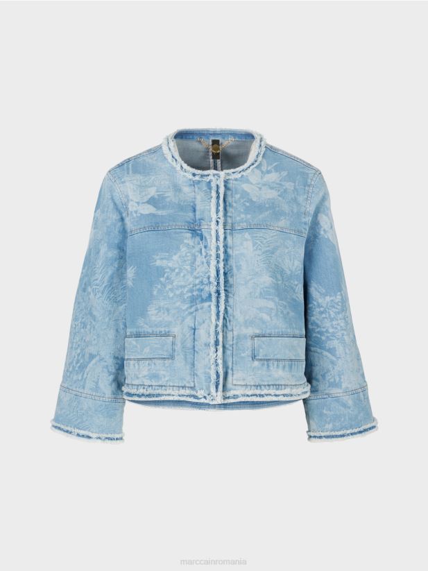 geaca „regândiți împreună”. Marc Cain albastru vintage îmbrăcăminte 4826HH402