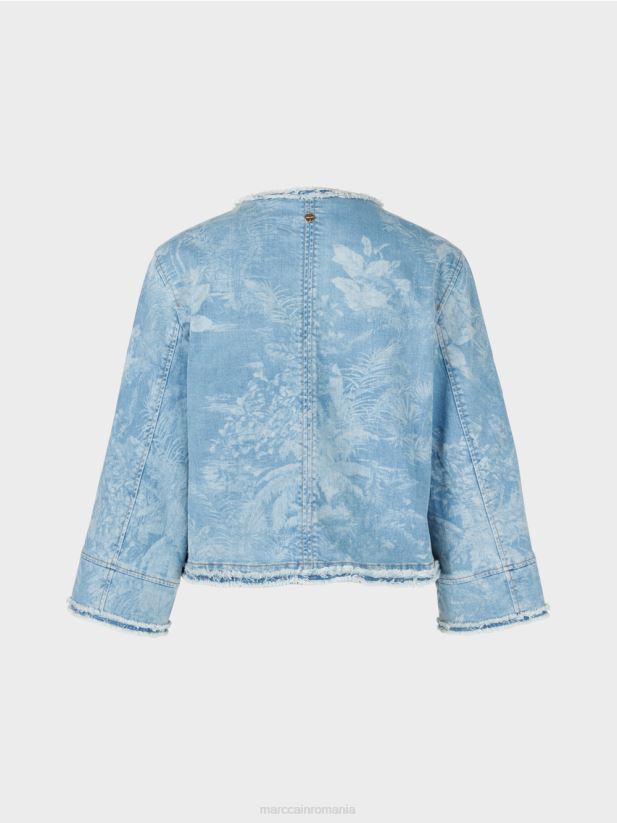 geaca „regândiți împreună”. Marc Cain albastru vintage îmbrăcăminte 4826HH402
