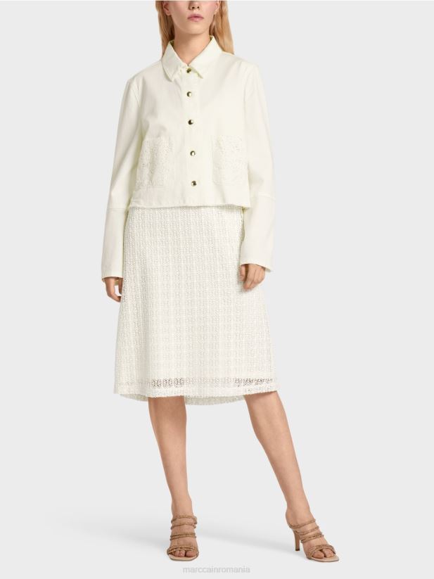 geaca „regândiți împreună”. Marc Cain aproape alb îmbrăcăminte 4826HH379