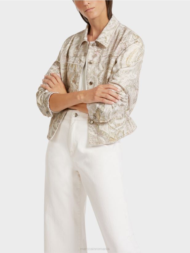 geaca „regândiți împreună”. Marc Cain aproape alb îmbrăcăminte 4826HH389