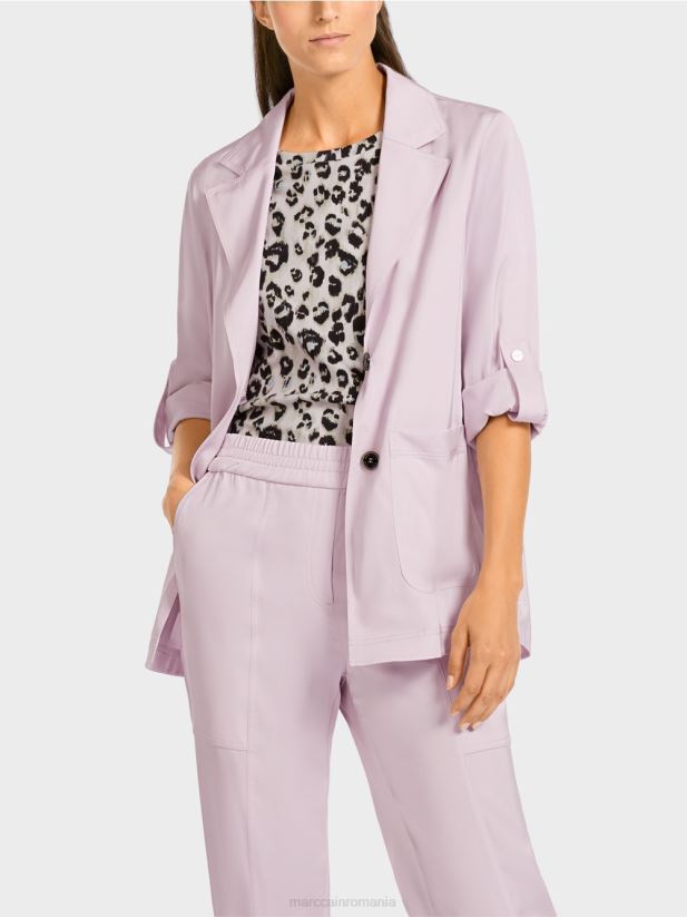 jachetă blazer cu mâneci suflecate Marc Cain lavandă ușoară îmbrăcăminte 4826HH390
