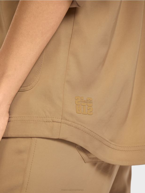 jachetă blazer cu mâneci suflecate Marc Cain maro lut deschis îmbrăcăminte 4826HH387