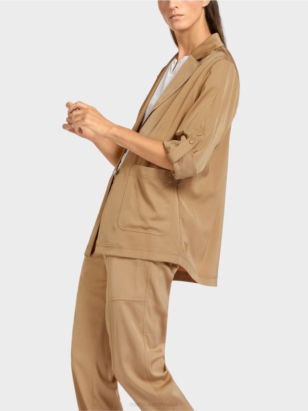 jachetă blazer cu mâneci suflecate Marc Cain maro lut deschis îmbrăcăminte 4826HH387