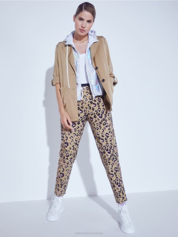 jachetă blazer cu mâneci suflecate Marc Cain maro lut deschis îmbrăcăminte 4826HH387