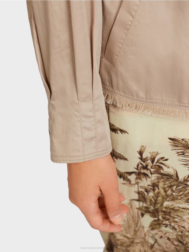 jachetă casual outdoor din bumbac Marc Cain moale taupe îmbrăcăminte 4826HH397