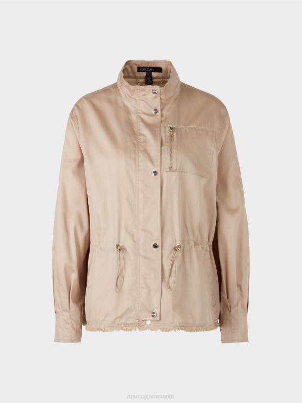 jachetă casual outdoor din bumbac Marc Cain moale taupe îmbrăcăminte 4826HH397