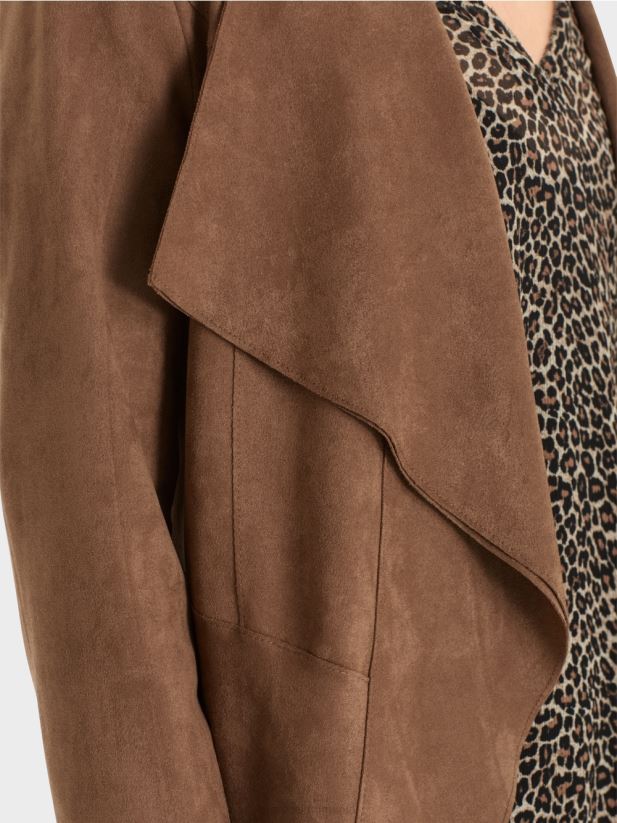 jachetă cu aspect de piele de căprioară Marc Cain alune îmbrăcăminte 4826HH423