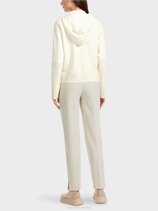 jachetă cu glugă cu două fețe Marc Cain aproape alb îmbrăcăminte 4826HH336