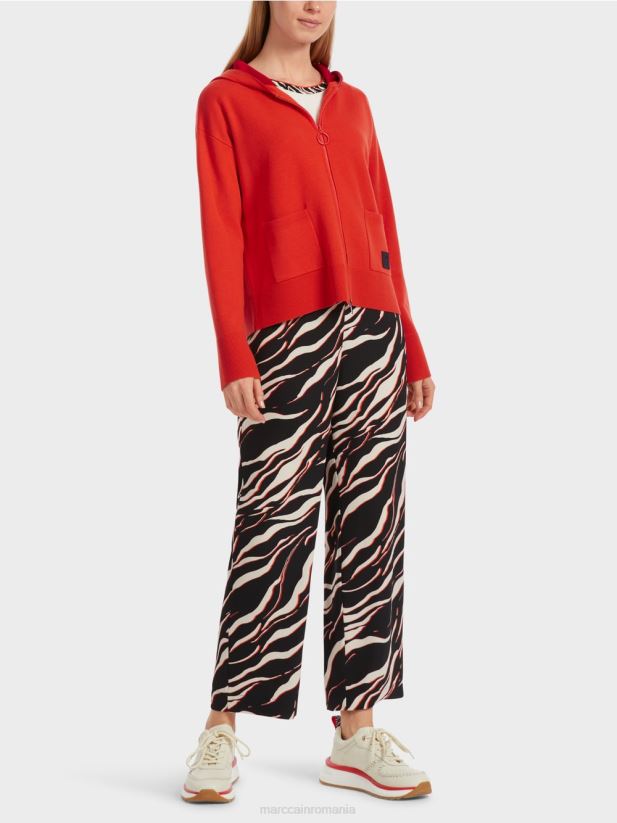 jachetă cu glugă cu două fețe Marc Cain campari îmbrăcăminte 4826HH314