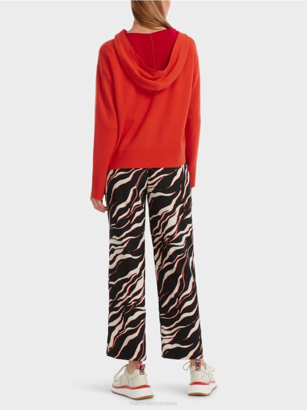 jachetă cu glugă cu două fețe Marc Cain campari îmbrăcăminte 4826HH314