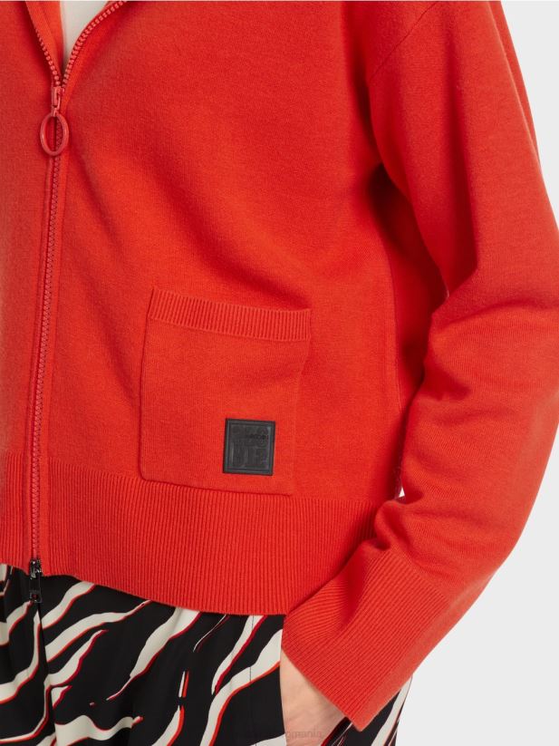 jachetă cu glugă cu două fețe Marc Cain campari îmbrăcăminte 4826HH314